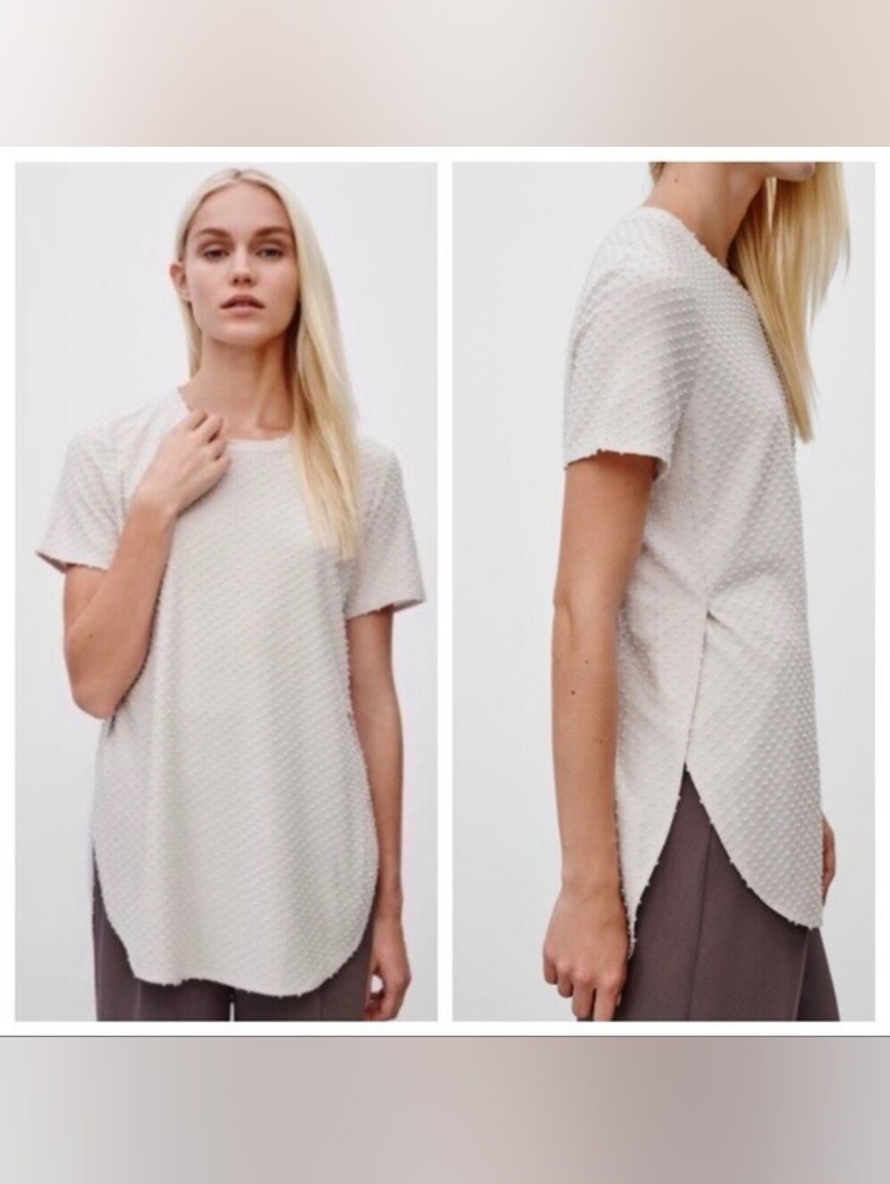 ARITZIA WILFRED Aritzia textured Dots Tunic Short Sleeve Size Large.